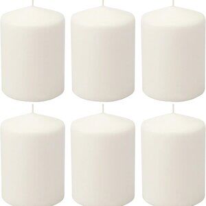 35 Hour Long Burning Unscented Pillar Candles, 3x4, White